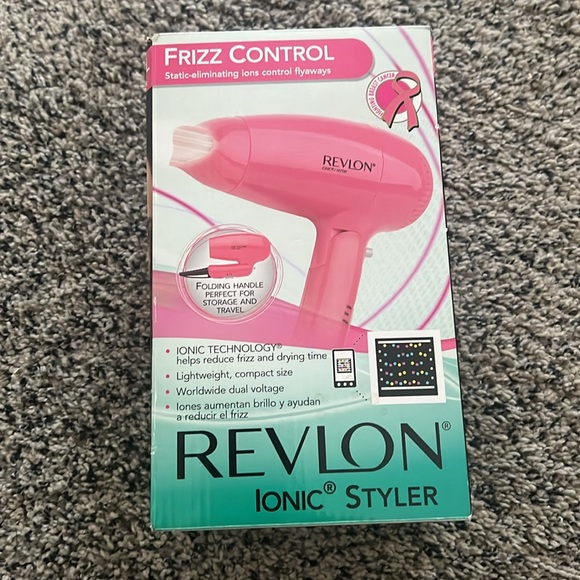 Revlon Ionic Styler Pink Frizz Control Compact Travel Size Hair Dryer - Picture 3 of 4